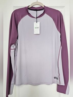 Stio UPF 50 Sun Shirt Womens Xl Purple Gray Trail Hiking Active Top